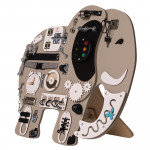Manipulačná doska / Activity board Slon so stojanom – sivá - 71 × 62 cm